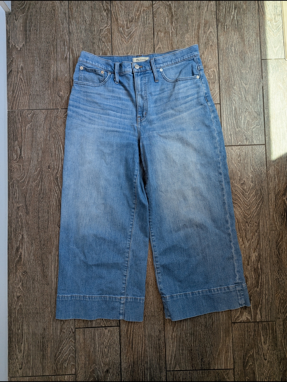 Madewell Wide-Leg Cropped Jeans Size 31 Light Wash Summer Denim High Rise - Picture 2 of 12